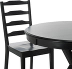 SAFAVIEH Home Collection - Shay Black 5-Piece Wood Dining Set, Traditional Round Table and 4 Chairs, Kitchen or Dining Room (DNS9205B)
