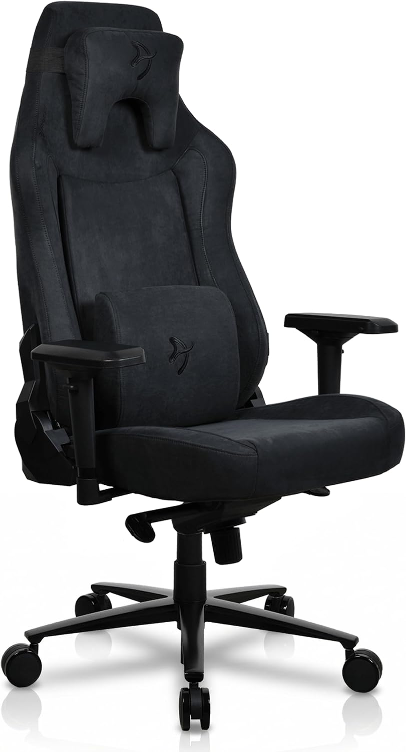 Arozzi Vernazza XL Soft PU Ergonomic Computer Gaming/Office Chair with High Backrest, Recliner, Swivel, Tilt, Rocker, Adjustable Height and Adjustable Lumbar and Neck Support - Pure Black