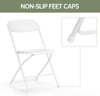 100 PCS Plastic Folding Chair, Portable Commercial Chair, Heavy-Duty Plastic Folding Chairs, Folding Chair with 350 LB Capacity for Wedding Party Outdoor Indoor White