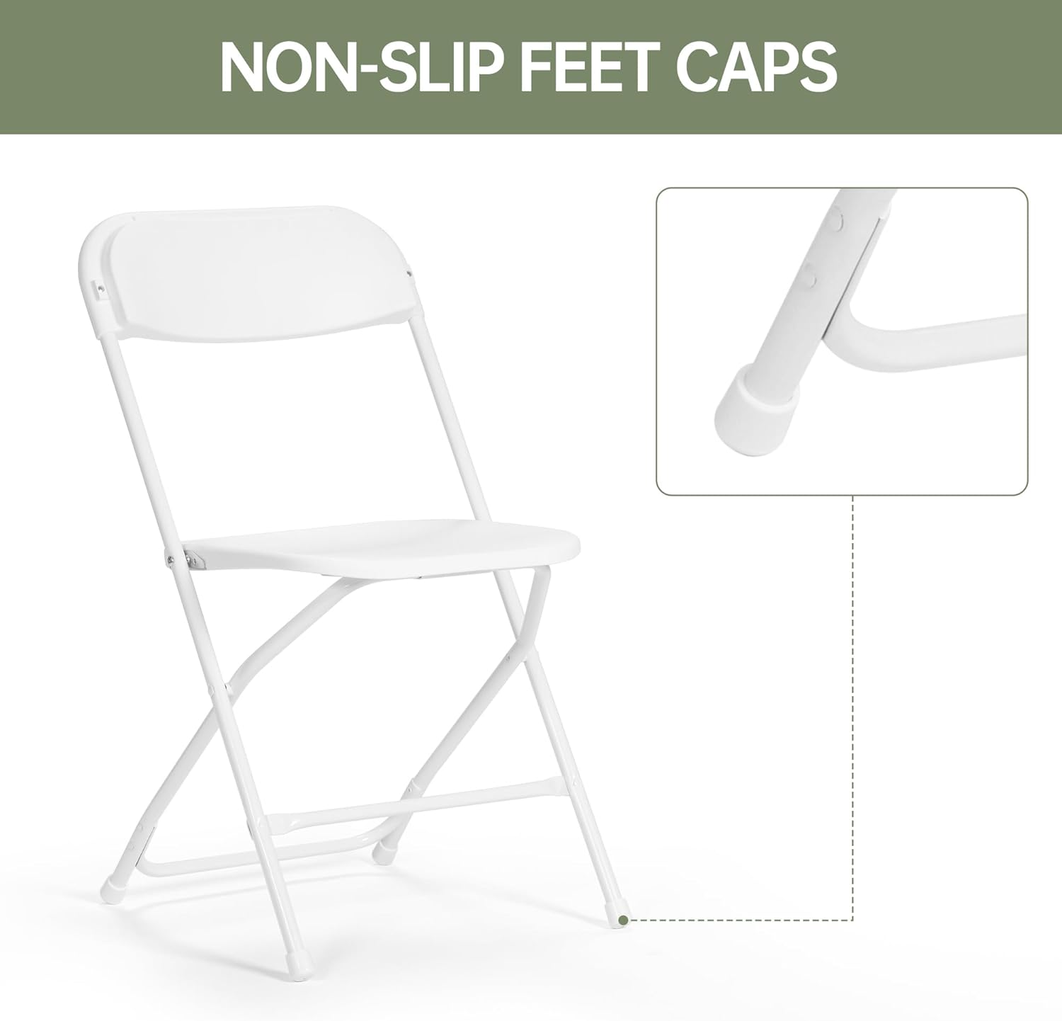 100 PCS Plastic Folding Chair, Portable Commercial Chair, Heavy-Duty Plastic Folding Chairs, Folding Chair with 350 LB Capacity for Wedding Party Outdoor Indoor White