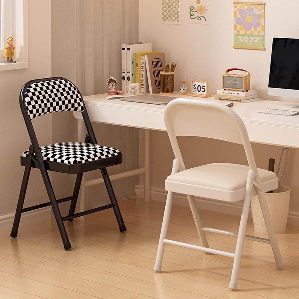 Padded Folding Chair with Padded Seats - Easy Store Metal Frame for Home Office Gatherings Indoor and Outdoor Events(Rojo)