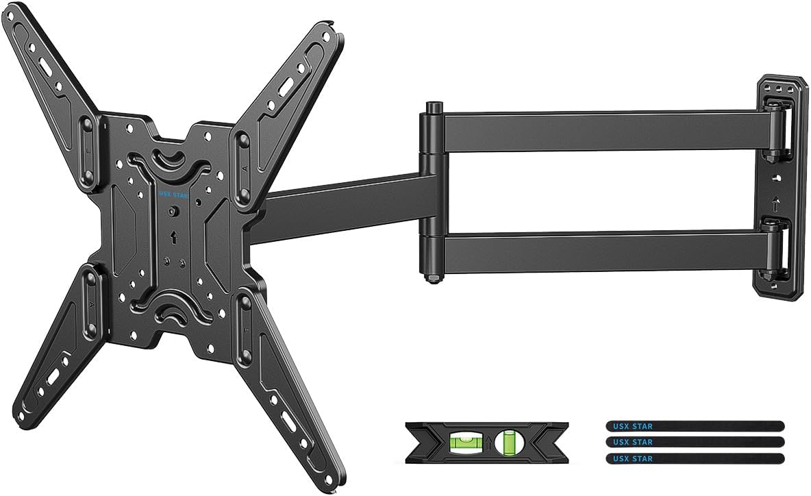 USX STAR Corner TV Wall Mount Long Arm TV Mount Bracket for 32-65 Inch TVs, Full Motion Mounts with 29” Articulating Arms Extension & Tilt & Swivel, Holds up to 400x400mm VESA, 80 lbs for 55 65 TVS