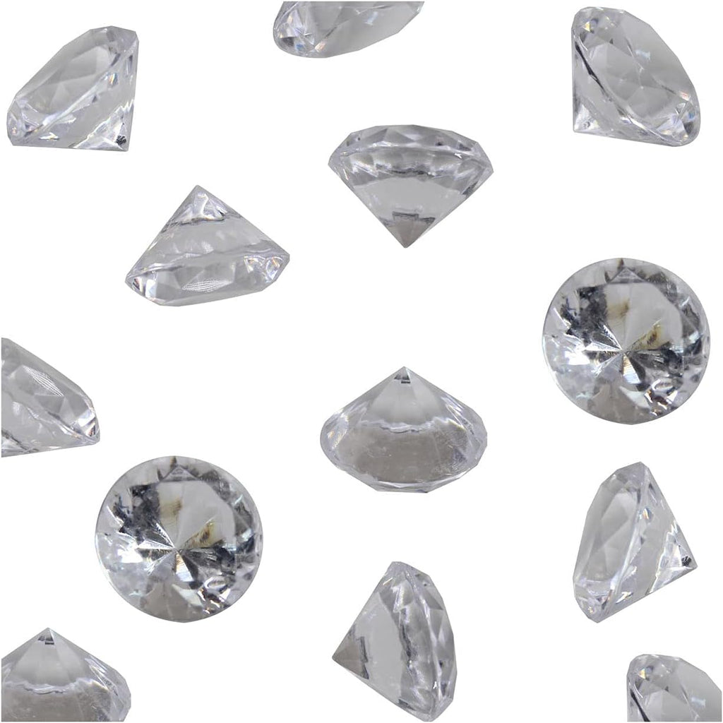 WELMATCH Clear Acrylic Diamond Vase Fillers 2 Pounds - 500 pcs 3/4 Inch Wedding Party Event Banquet Birthday Decoration Crystals Gem Table Scatters (Clear 500 pcs)