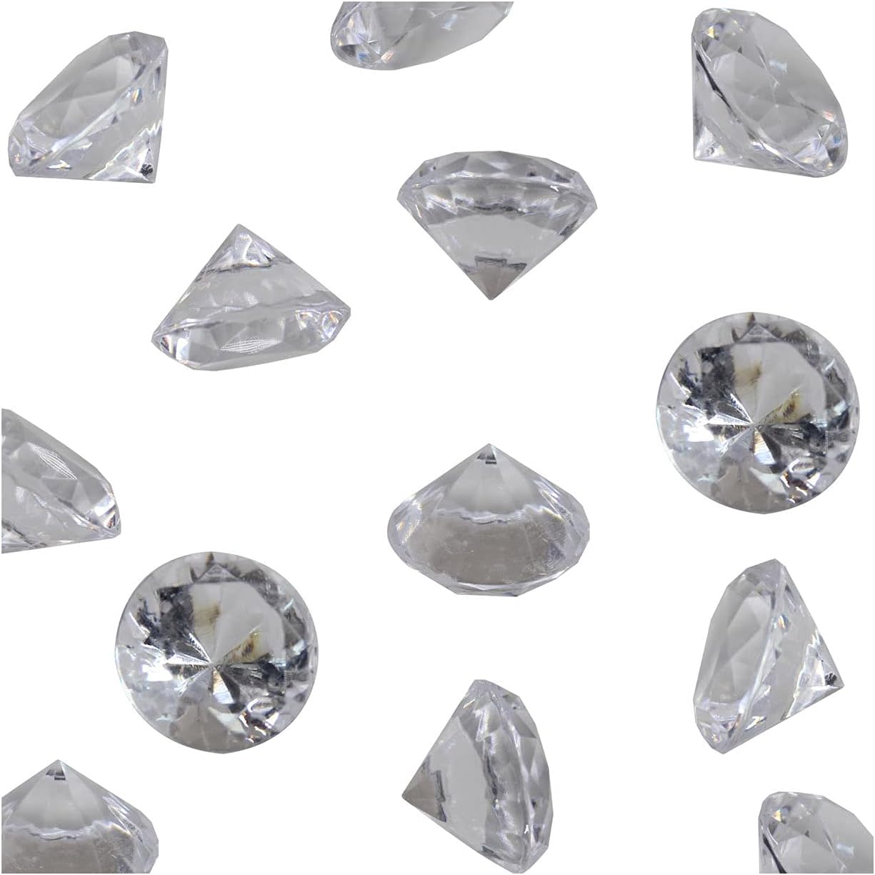 WELMATCH Clear Acrylic Diamond Vase Fillers 2 Pounds - 500 pcs 3/4 Inch Wedding Party Event Banquet Birthday Decoration Crystals Gem Table Scatters (Clear 500 pcs)