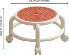 Children Rotating Rolling Stool Swivel Chair Compact Design Low Sitting Height Suitable for bedrooms Play Areas Dorm Rooms Small Living Areas, Vibrant Orange