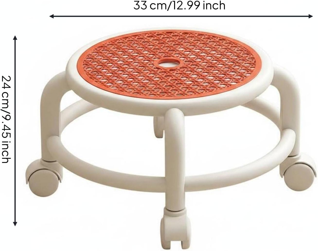 Children Rotating Rolling Stool Swivel Chair Compact Design Low Sitting Height Suitable for bedrooms Play Areas Dorm Rooms Small Living Areas, Vibrant Orange