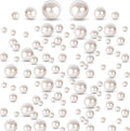 FUTUREPLUSX 200PCS No Hole Pearl Beads, Ivory Pearls for Vase Filler, Floating Candle Decorations, Wedding Party Table Centerpieces & DIY Crafts Decor