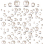 FUTUREPLUSX 200PCS No Hole Pearl Beads, Ivory Pearls for Vase Filler, Floating Candle Decorations, Wedding Party Table Centerpieces & DIY Crafts Decor