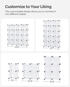 SONGMICS Cube Storage Organizer, Set of 16 Plastic Cubes, Book Shelf, Closet Organizers and Storage, Room Organization, Bedroom Living Room, 12.2 x 48.4 x 48.4 Inches, White ULPC44L