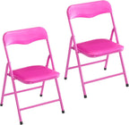 Heritage Kids Padded Folding Chair for Kids, Set of 2, Pink, Ages 3+