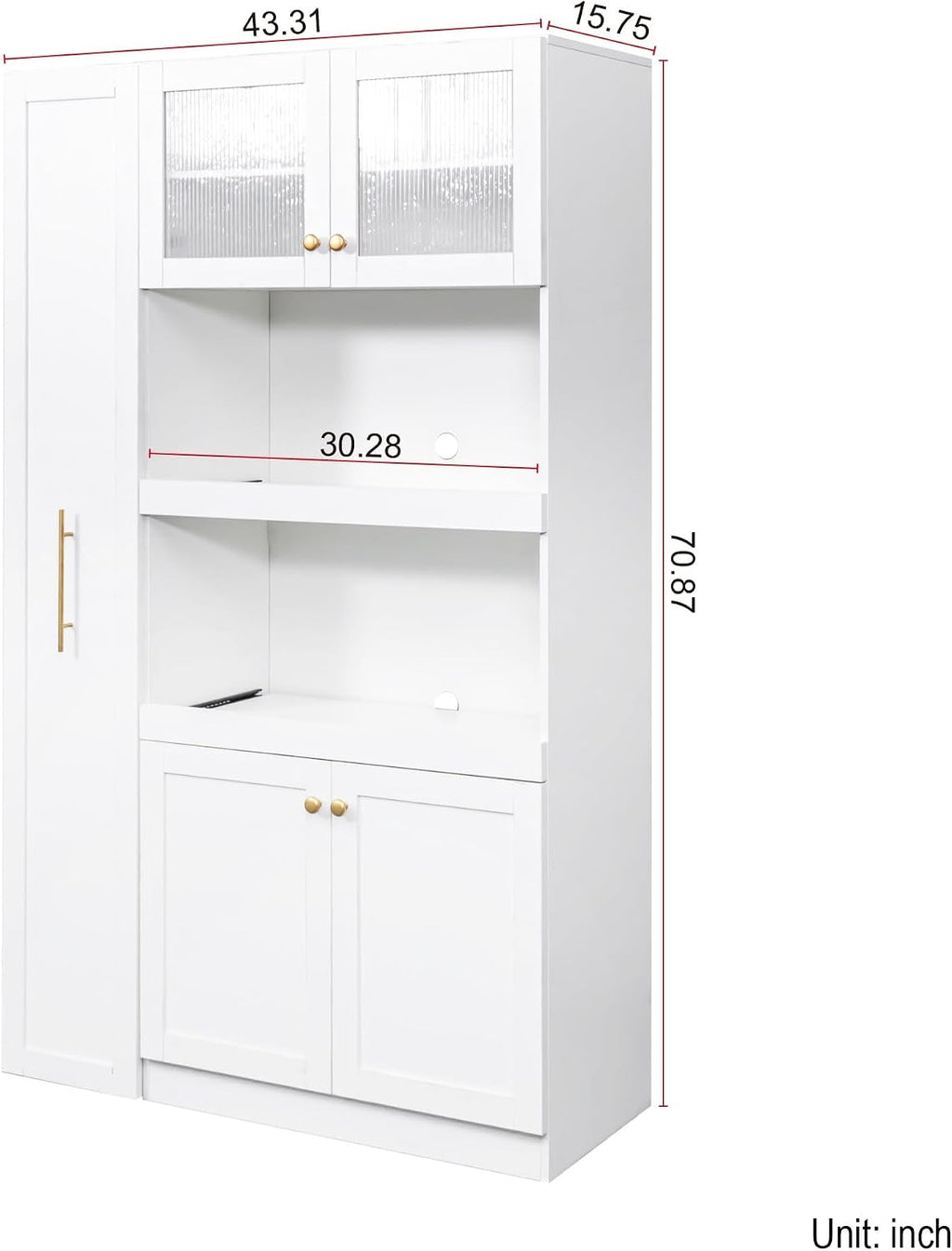 Modern Multi-Functional Cabinet, Farmhouse Storage Cabinet with 4 Doors, for Kitchen Dining Room,for Kitchen Home