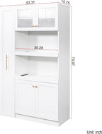 Modern Multi-Functional Cabinet, Farmhouse Storage Cabinet with 4 Doors, for Kitchen Dining Room,for Kitchen Home