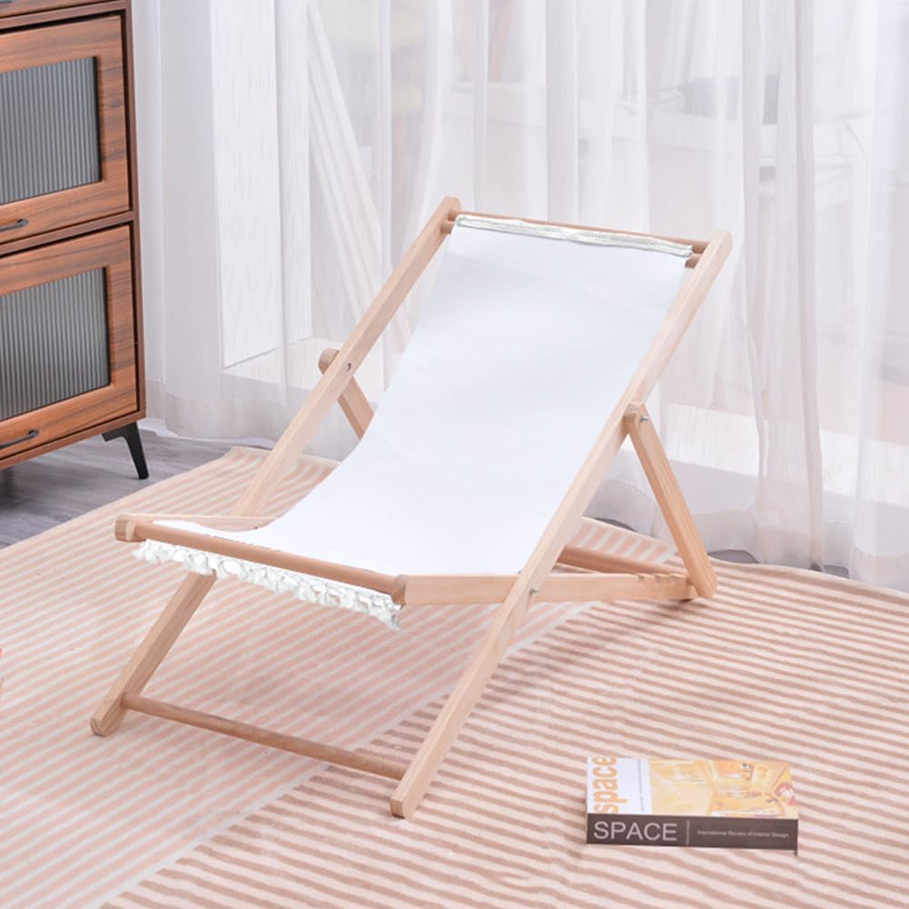 GORGECRAFT 1pc Beach Sling Chair Replacement Canvas White Lounge Chair Replacement Fabric with Fringe 47.2x17.3 Inch Chair Fabric Reclining Sling Replacement for Sunbathing Courtyard Patio Outdoor