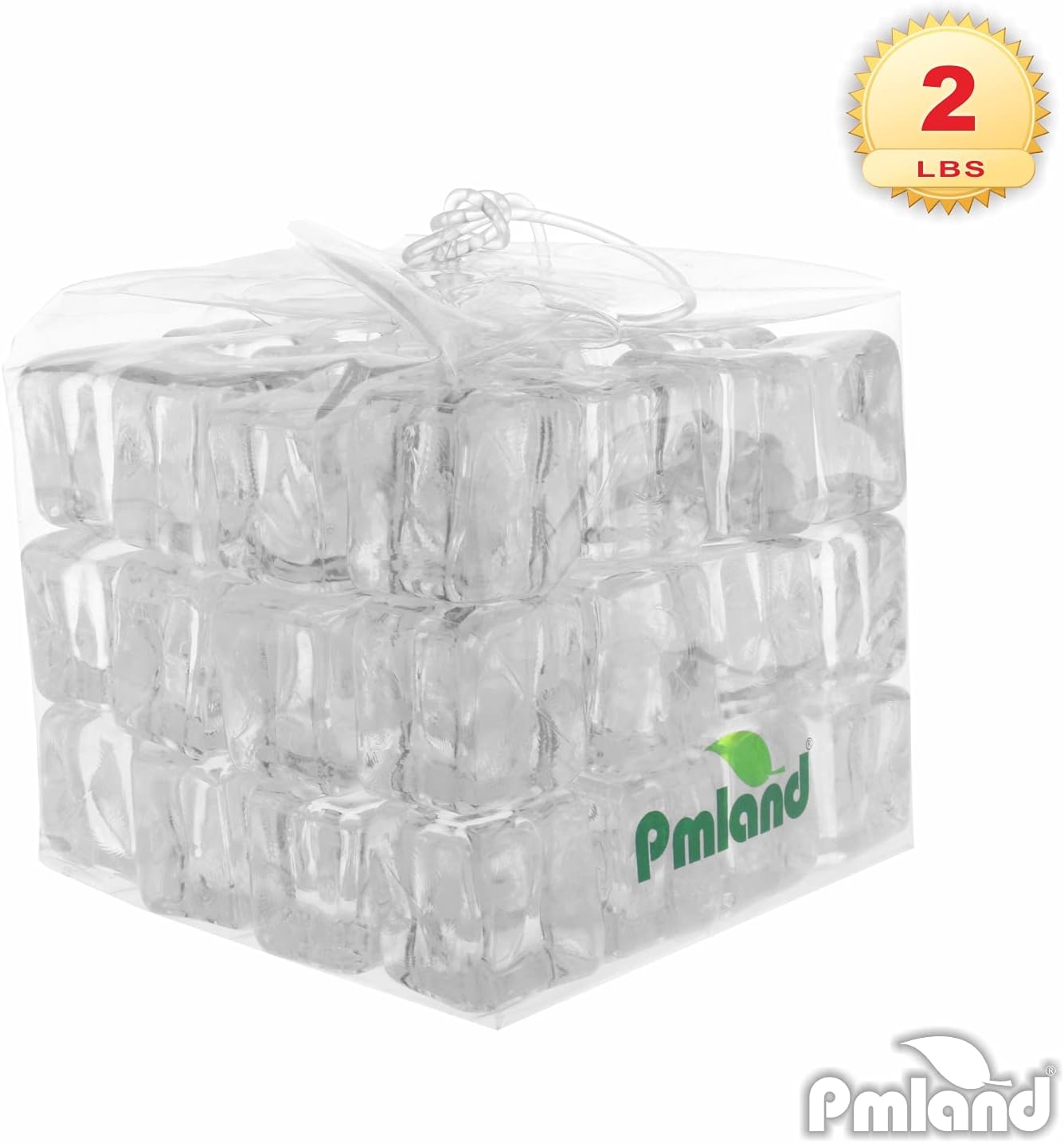 PMLAND Acrylic Ice Cubes Square Shape 2 Lbs Bag, for Photography Props Kitchen Table Decoration Display Vase Filler Toy - Crystal Clear