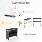 Bonnlo Folding Portable Bar Table, Mobile Bar Table for Events, Party, Camping, Picnic, Tradeshow, Indoor with Black Skirt 39 "L x 34" H