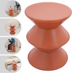 17.7 inch Modern Round Side Table Creative Round End Table, Pedestal Circle Accent Tables Geometric Coffee Table Hourglass Shaped Sofa Stool for Living Room Bedroom Office Apartment Yards, Orange