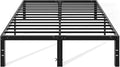 OLIXIS Metal Queen Bed Frame - 14in High with Storage Space, No Box Spring Needed with Sturdy Steel Slat Support, 2200LBS Heavy Duty for Easy Assembly, Black for Bedroom