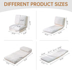 Cvortll 4-in-1 Folding Sofa Bed, Memory Foam Bean Bag Chair, Large Convertible Couch for Adults, Bedroom, Living Room, Apartment (Beige-Small)