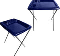 Folding TV Tray Table, Portable, Sturdy, Flag Blue (Set of 2)