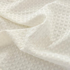 Queen Bed Skirt, Pleated Waffle Weave Bed Skirt with Split Corners, Tailored Dust Ruffle 14 Inch Drop Easy Fit, Machine Washable, Ivory, 14" Queen