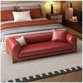 Modern Bed End Stool Light Luxury Leather Sofa Bench Bedroom Clothing Store Cloakroom Bedside Entryway(Red,Medium)