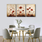 TTHYUEWS Boho Wall Decor for Bedroom Canvas Wall Art for Living Room Office Decorations Flowers Wall Pictures Watercolour Paintings Artwork Modern Aesthetic Bathroom Home Decor 3 Piece Ready To Hang