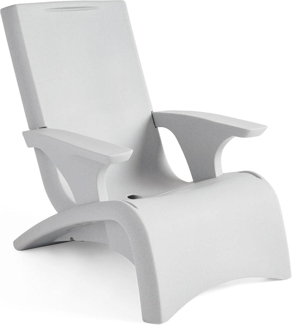Step2 Vero Adirondack Chair, in Pool or Patio Lounge Seat for 9-inch Sun Shelves, Grey with Speck