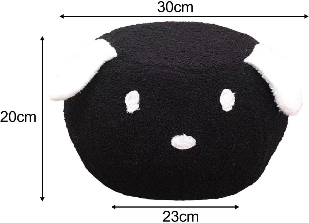 Footstool Animal Footstools Step Stool Kids Stool Upholstered Ottoman Bench Animal Footrest Seat Soft Padded Cushion Suitable for Home, Black Dog