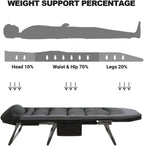 Folding Lounge Chairs for Outside, Portable Camping Cot, 6-Position Chaise Lounge Chairs with Side Pocket and Mattress, Heavy Duty Chaise Lounges for Outdoor Patio Balcony Beach (Black)