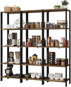 Madesa Kitchen Pantry Storage Rack with 15 Open Shelves 70" L Multiuse Modular Cabinet for Kitchen Organization (Black/Brown)