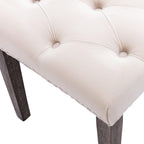 Heng Ming Upholstered Tufted Bench Ottoman, Velvet Dining Bench Bedroom Bench Footrest Stool Accent Bench for Entryway Dining Room Living Room, Beige