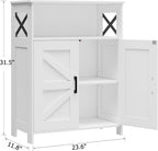 Homhedy Farmhouse Bathroom Storage Cabinet with Doors, Small Floor Cabinet | Toilet Paper Cabinet with Adjustable Shelf, Freestanding Storage Cabinet for Kitchen/Laundry/Living Room, 24"W, White