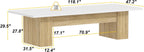 AGOTENI 118" Large Dining Table for 8-12 People, Versatile Rectangle Dining Room Table with Wood Grain for Conference Room Kitchen, White & Natural