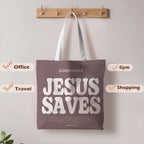 Christian Tote Bag, Good News Religious Jesus Canvas Totes Bag Christian Reusable Grocery Shopping Bags