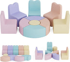 UMOMO MX-02 10 PCS Kids Sofa Set, Daycares Chairs for Toddlers Activities, Colorful Modular Flexible Seating Set for Home Preschool Playroom