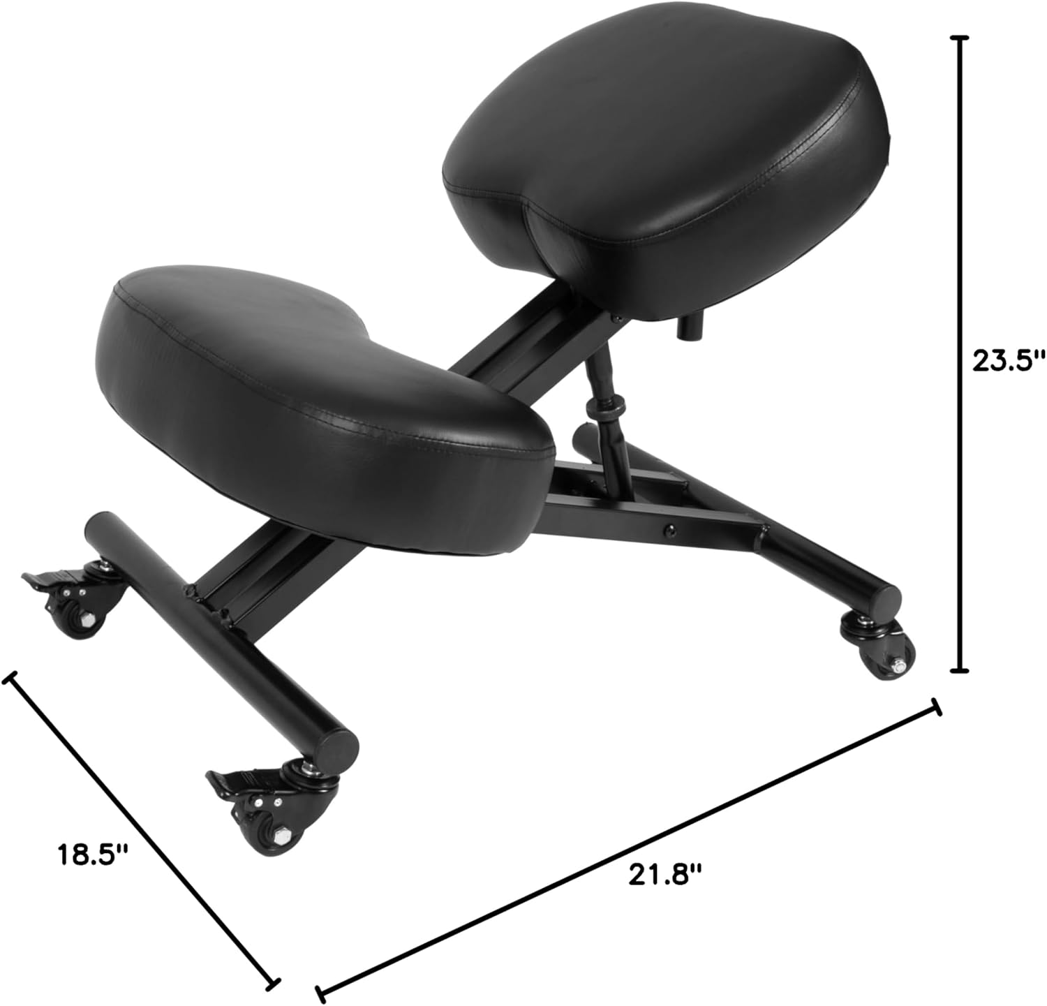 Sleekform Ergonomic Kneeling Chair - Adjustable Seat Angle and Height - Ergonomic Posture Kneeling Stool Chairs for Office and Home - Thick Comfortable Cushions, Wheels