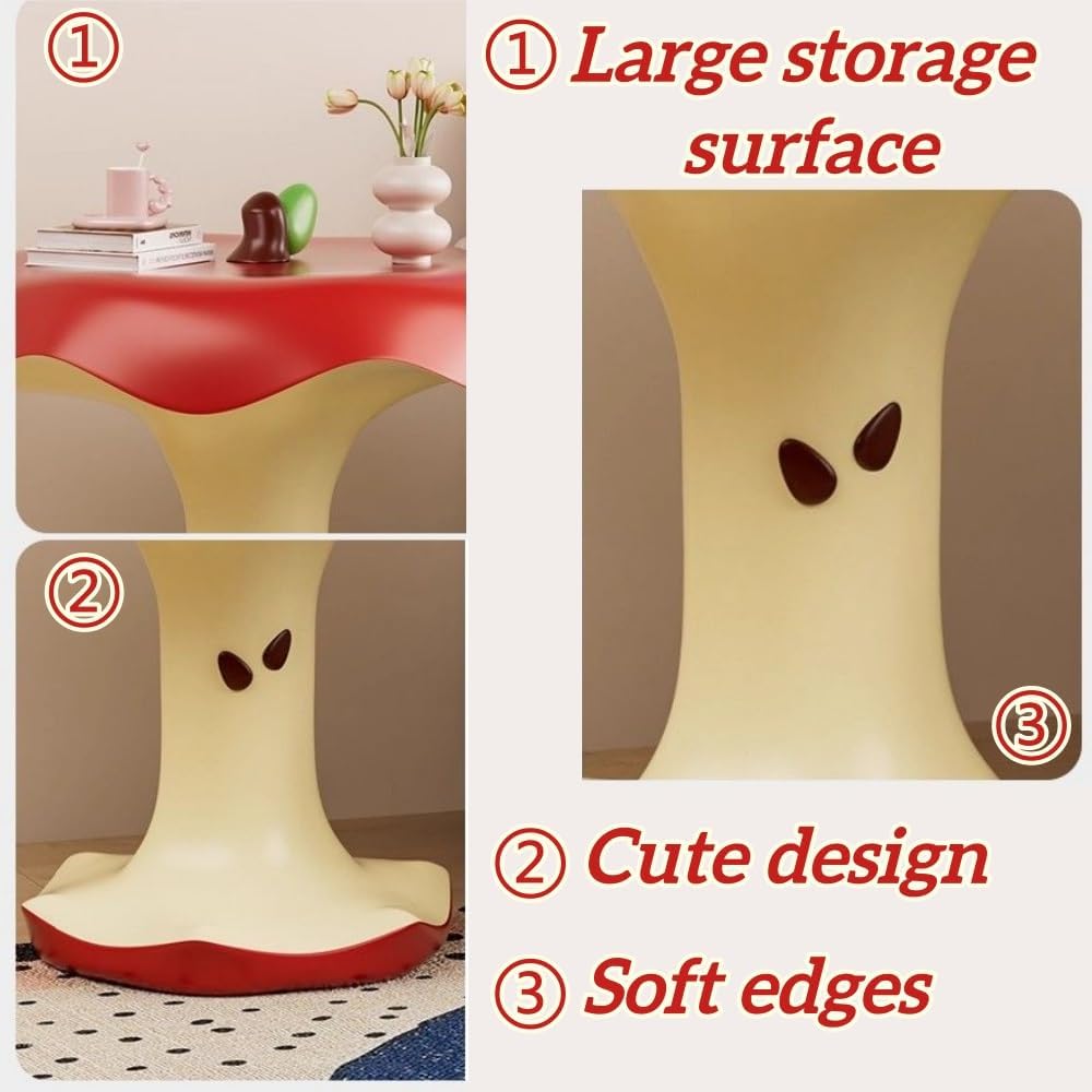 Resin Cute Side Table, Funky Fruit Accent Table, Eclectic Decorative Nightstand for Living Room, Balcony, Cafes