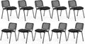 Giantex Set of 10 Office Guest Chair, Stackable Waiting Room Chair with Padded Seat, Metal Frame, 330Lbs Capacity, Conference Room Chair, Reception Chair for Lobby, Training Room, Meeting Room