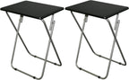 Folding TV Tray Tables, for Small Space, Black, Set of 2 | 19" X 15" X 26", For Eating, Portable Dinner Table, Couch & Living Room