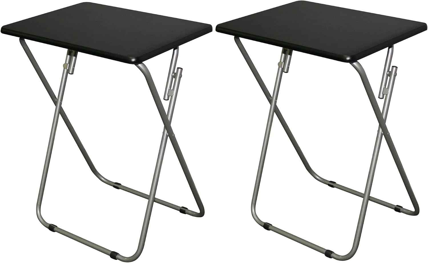 Folding TV Tray Tables, for Small Space, Black, Set of 2 | 19" X 15" X 26", For Eating, Portable Dinner Table, Couch & Living Room