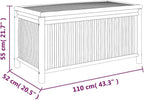 Bamboo Patio Storage Box 43.3"x20.5"x21.7" Outdoor Storage Bench for Garden Tools and Cushions