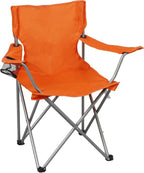 Four-fold Camping Chair with Cup Holder, Bright Orange.