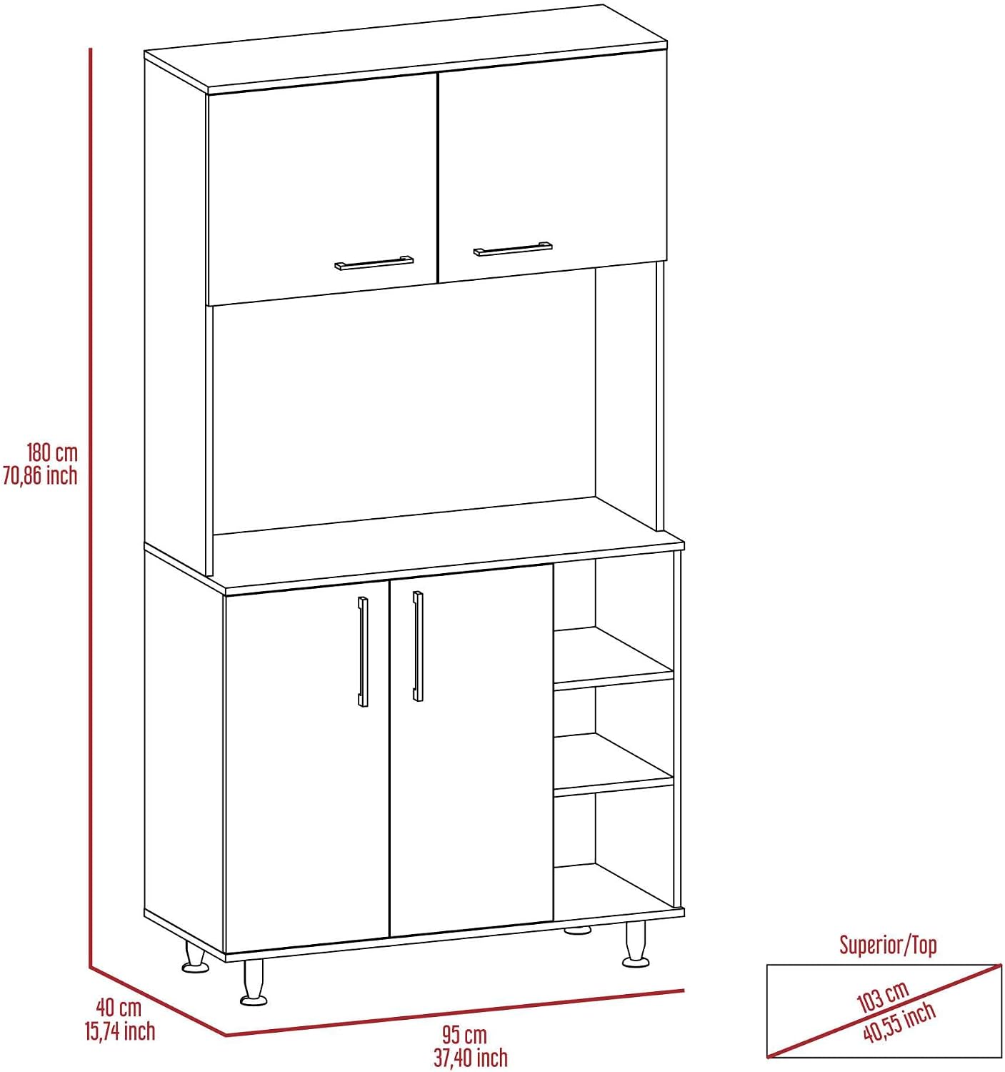 Pantry Cabinet Delaware, Kitchen, Black