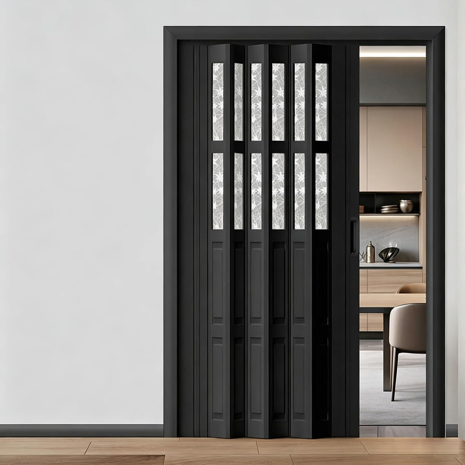 PVC Folding Door for Interior Room Divider & Small Spaces(WxH 30x80in/76.2x203in)
