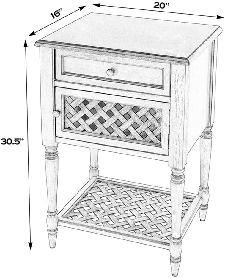 Pemberly Row Set of 2 Contemporary Rustic Wood End Tables in Green