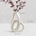 STHIE Modern White Ceramic Flower Vases for Home Decor Aesthetic, Boho Decorative Vase for Bouquet Pampas Grass, Living Room Bedroom Kitchen Maximalist Decor (White)