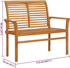 Garden Bench Teak Brown Solid Teak Wood, 100% Polyester Fabric,Solid Teak Garden Bench with Comfortable Cushion Durable&Stylish Patio Furniture for Gardens and Balconies Patio Furniture
