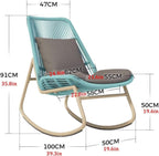 Rattan Rocking Chair with Cushion, Ergonomic Backrest, Metal Frame, 150KG Capacity, Easy to Assemble, for Garden, Balcony, Living Room(Gray)