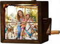 Custom Flip Photo Book, Personalized 8 or 16 Photo Flip Box Frame Animation Machine, Custom Hand-crank Flipbook Box Album with Light, Music, Gifts for Mothers Day Birthday (Walnut)