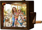 Custom Flip Photo Book, Personalized 8 or 16 Photo Flip Box Frame Animation Machine, Custom Hand-crank Flipbook Box Album with Light, Music, Gifts for Mothers Day Birthday (Walnut)